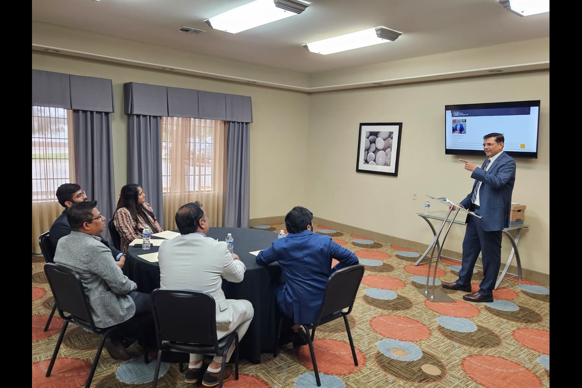 CEO Jignesh Domadia speaking at Shria Management's Annual Meeting 2025